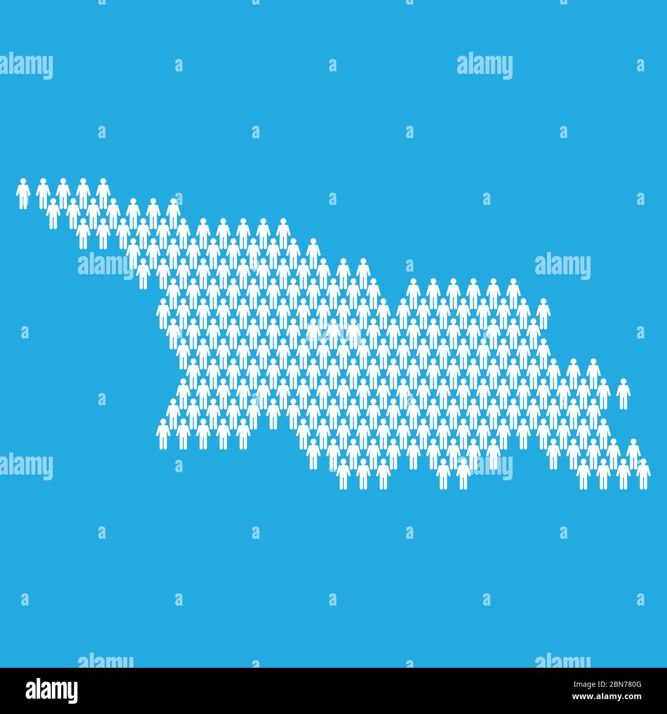 Georgia population. Statistic map made from stick figure people Stock Vector