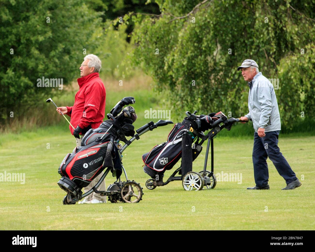 Golfers as Scarthingwell Golf Club in Tadcaster reopens today as some