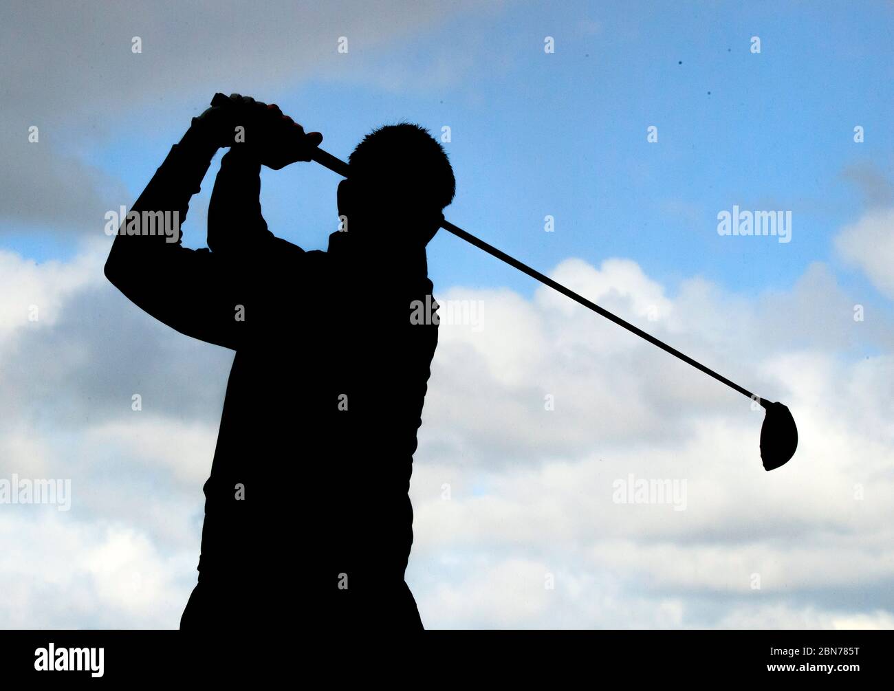 A golfer as Scarthingwell Golf Club in Tadcaster reopens today as some