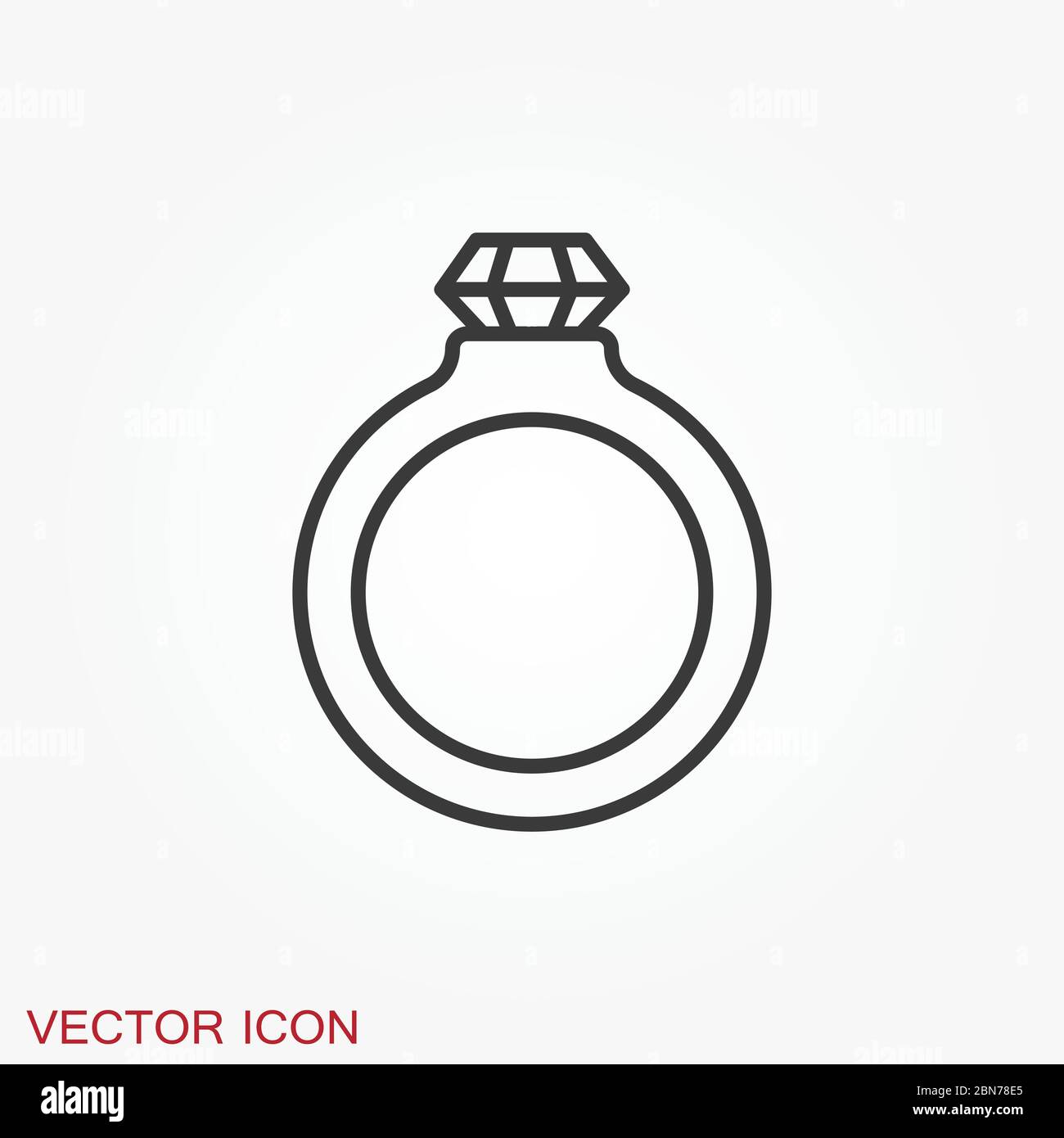 Ring icon, engagement and wedding ring. Vector illustration Stock Vector