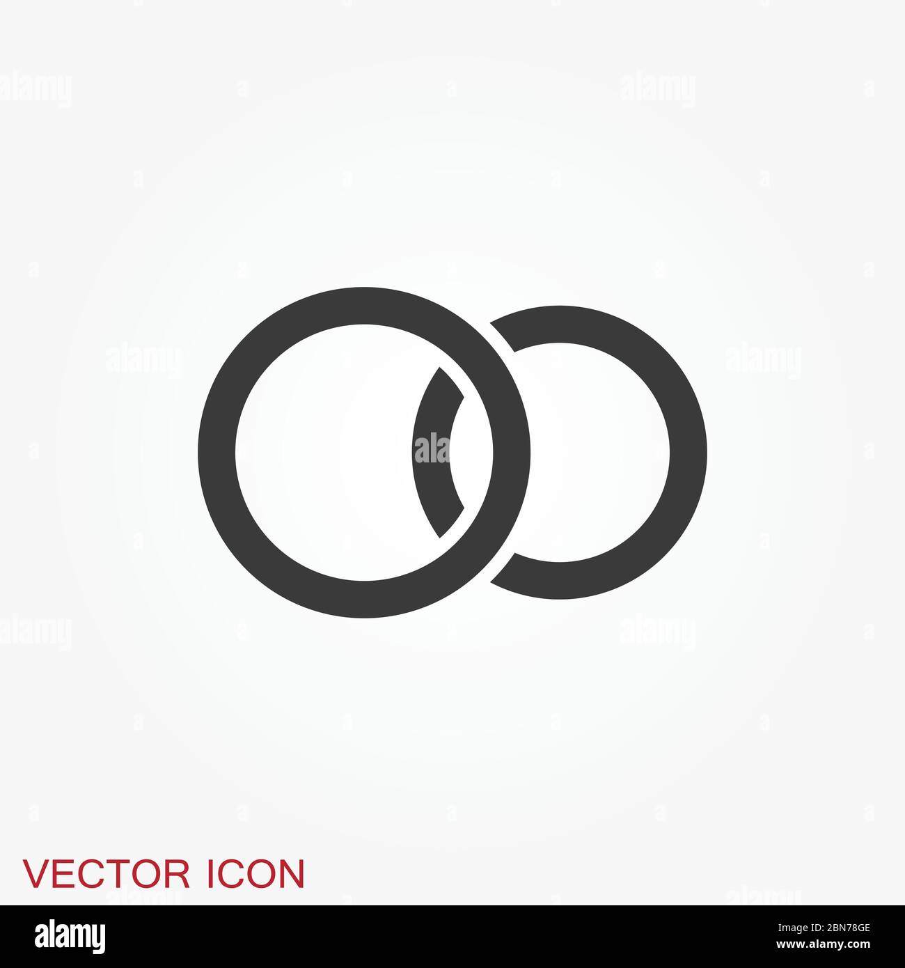Ring icon, engagement and wedding ring. Vector illustration Stock Vector
