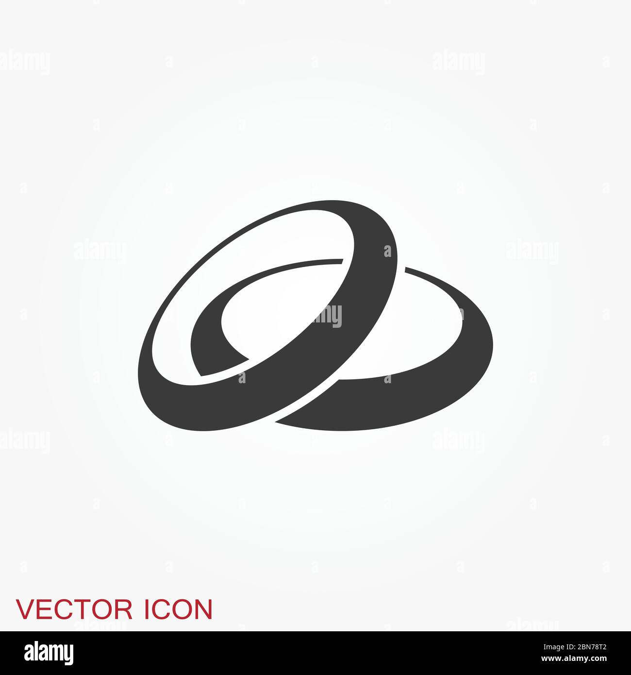 Ring icon, engagement and wedding ring. Vector illustration Stock Vector