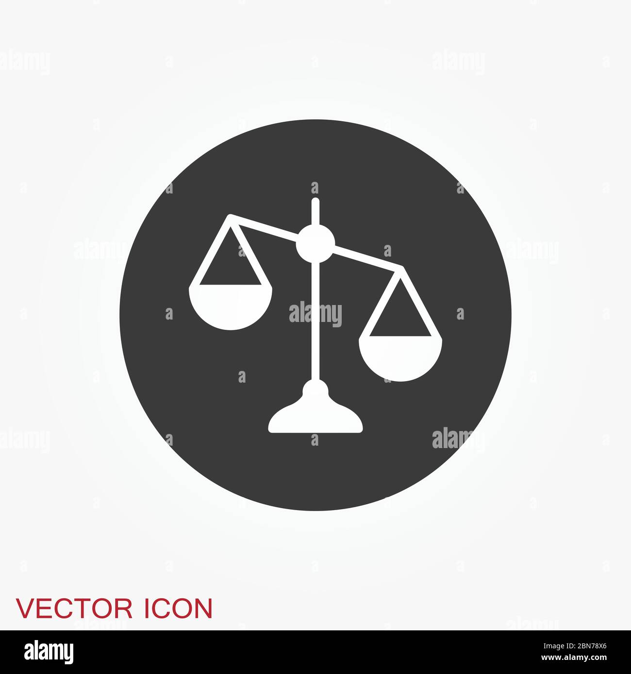 Scales icon. Scales of justice vector icon. Court of law symbol Stock