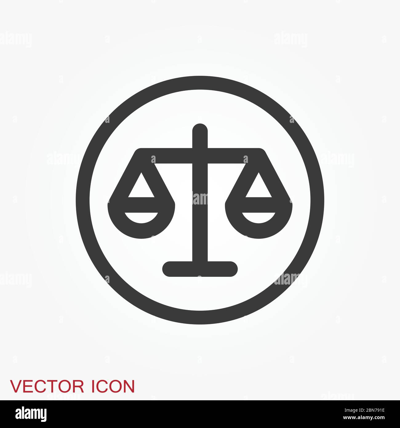 Scales icon. Scales of justice vector icon. Court of law symbol Stock ...