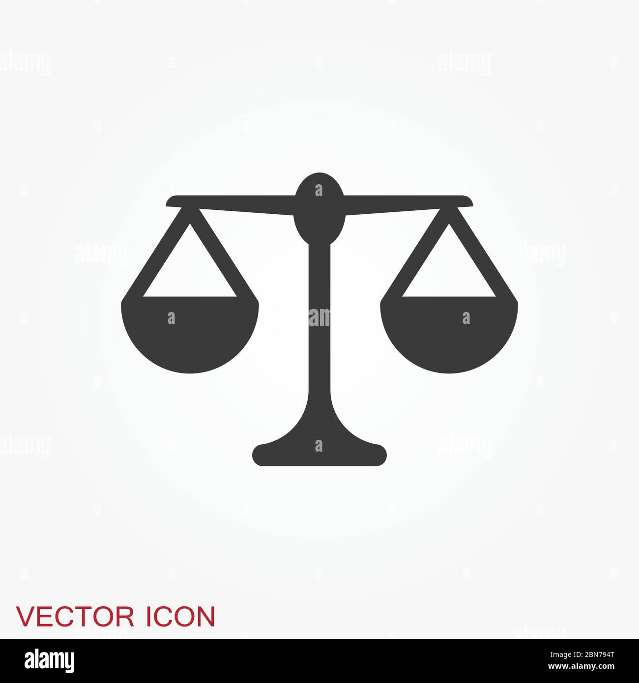 Scales icon. Scales of justice vector icon. Court of law symbol Stock ...