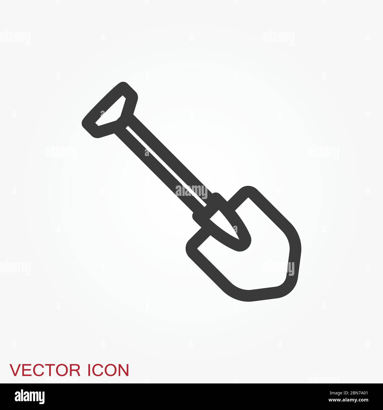 Shovel icon, Vector Illustration on the background. Stock Vector