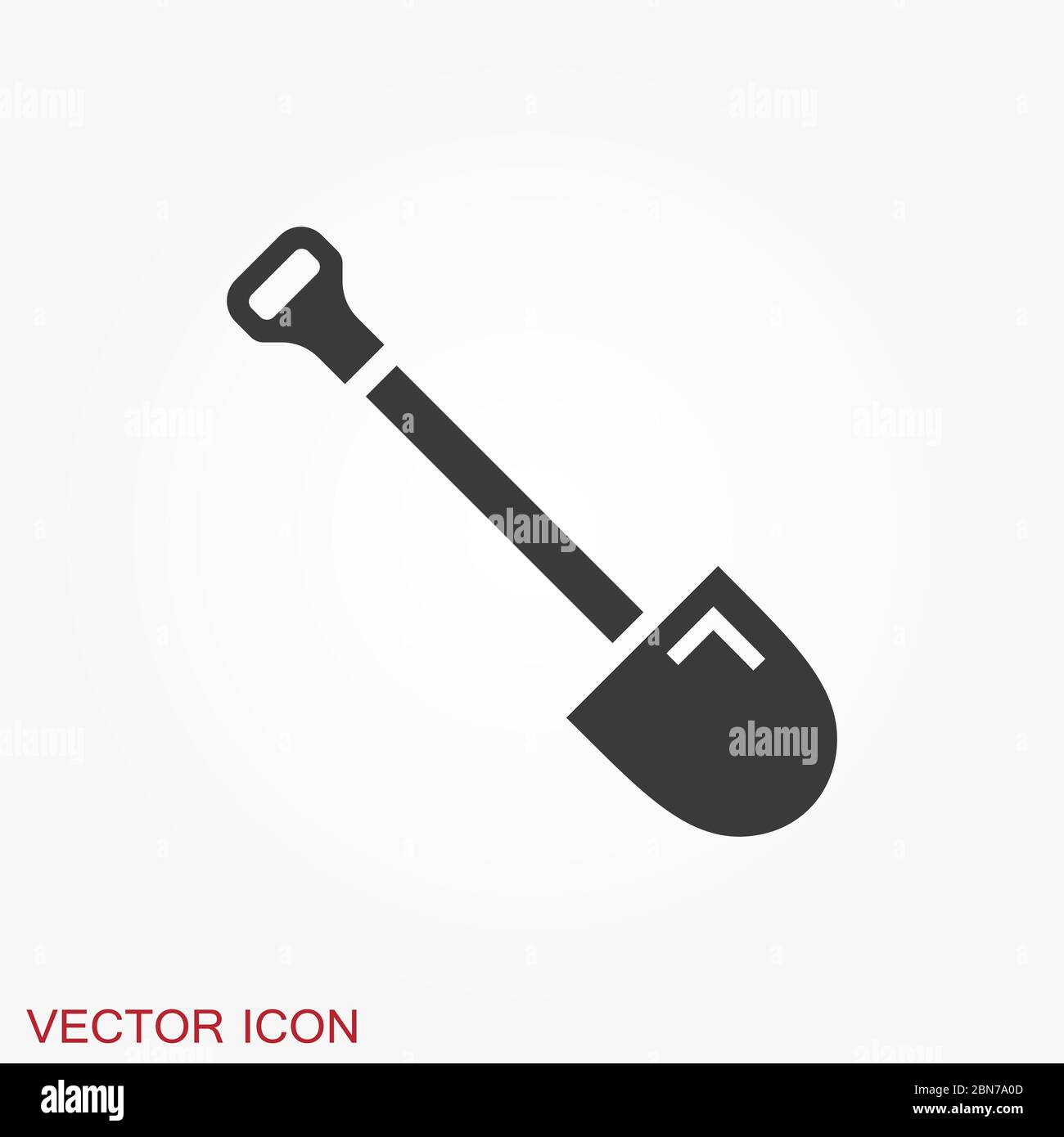 Shovel icon, Vector Illustration on the background. Stock Vector