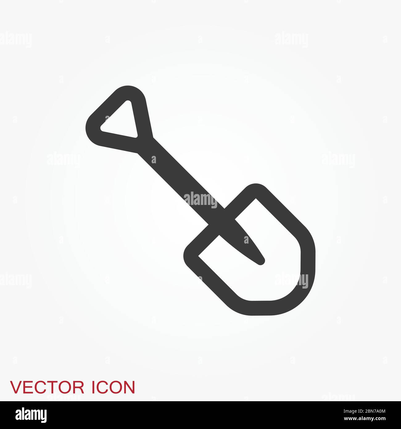 Shovel icon, Vector Illustration on the background. Stock Vector