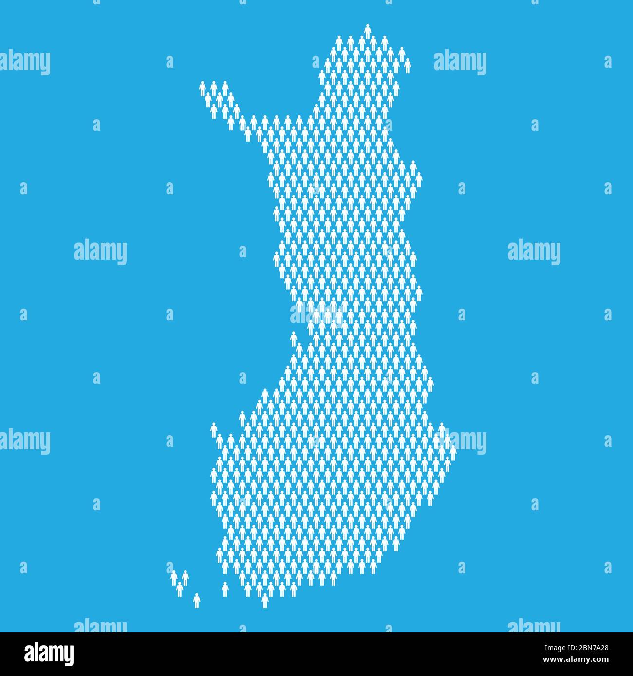 Finland Population Statistic Map Made From Stick Figure People Stock   Finland Population Statistic Map Made From Stick Figure People 2BN7A28 