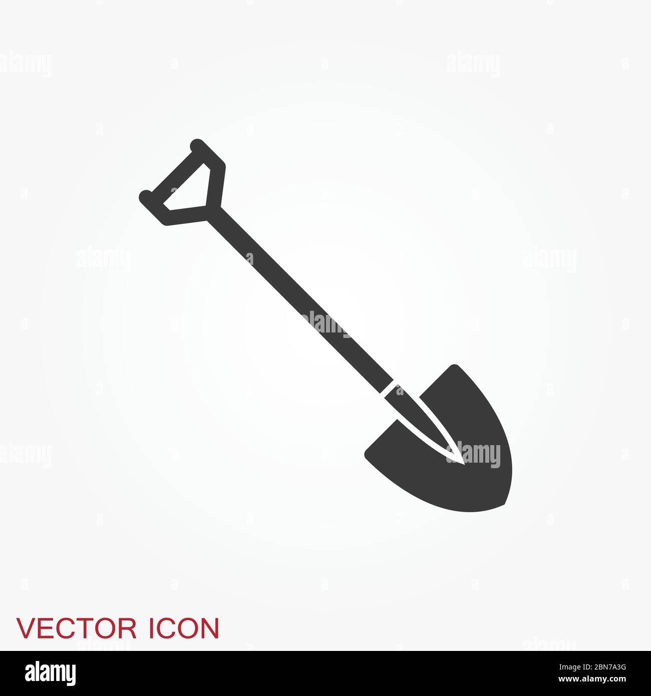Shovel icon, Vector Illustration on the background. Stock Vector