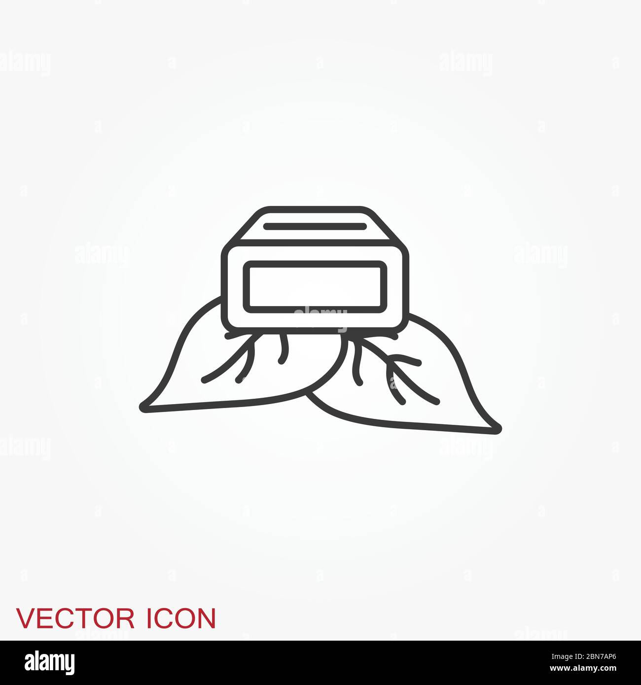 Soap vector icon, cleaning symbol isolated on background. Stock Vector