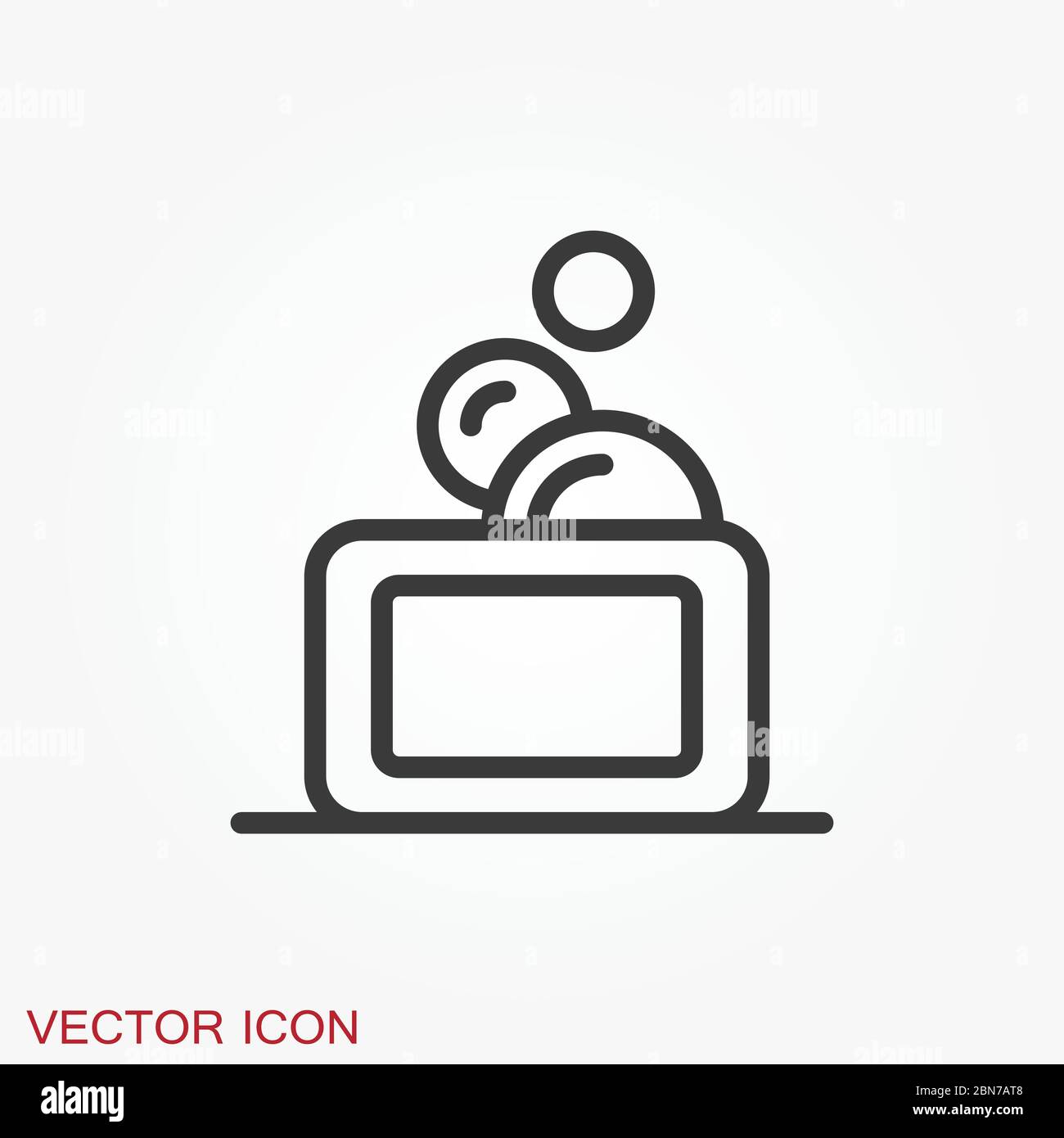 Soap vector icon, cleaning symbol isolated on background. Stock Vector