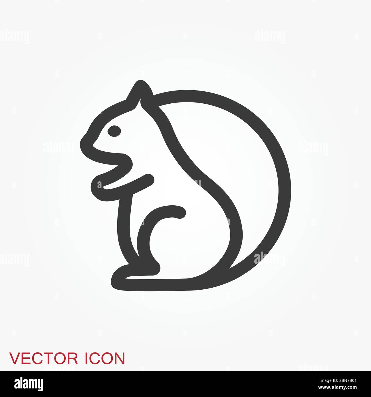 Squirrel vector icon isolated on a backgrounds. Stock Vector