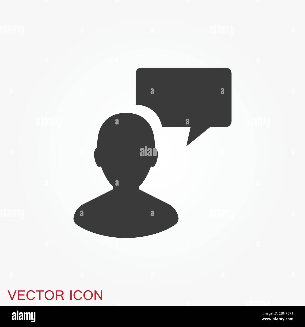 Talking vector icon. Dialogue,contact, conversational symbol isolated on background. Stock Vector