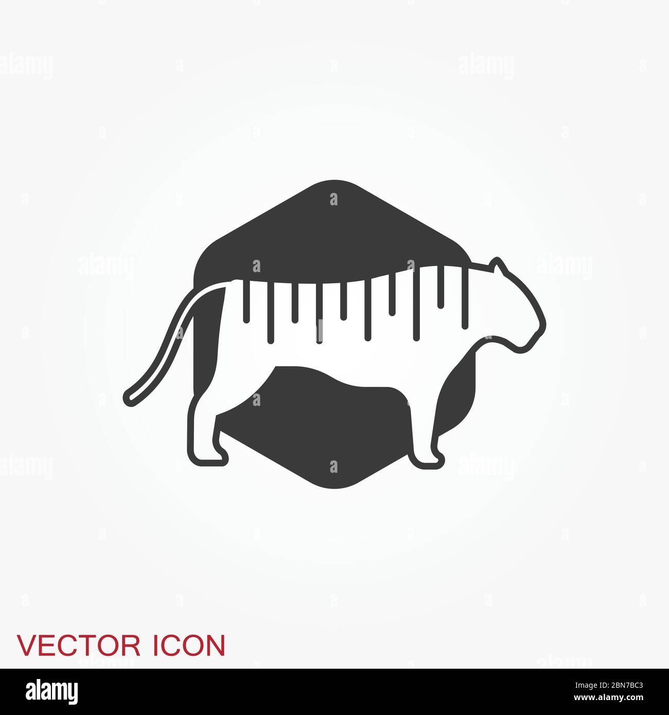 Tiger vector icon, animal symbol isolated on background. Stock Vector