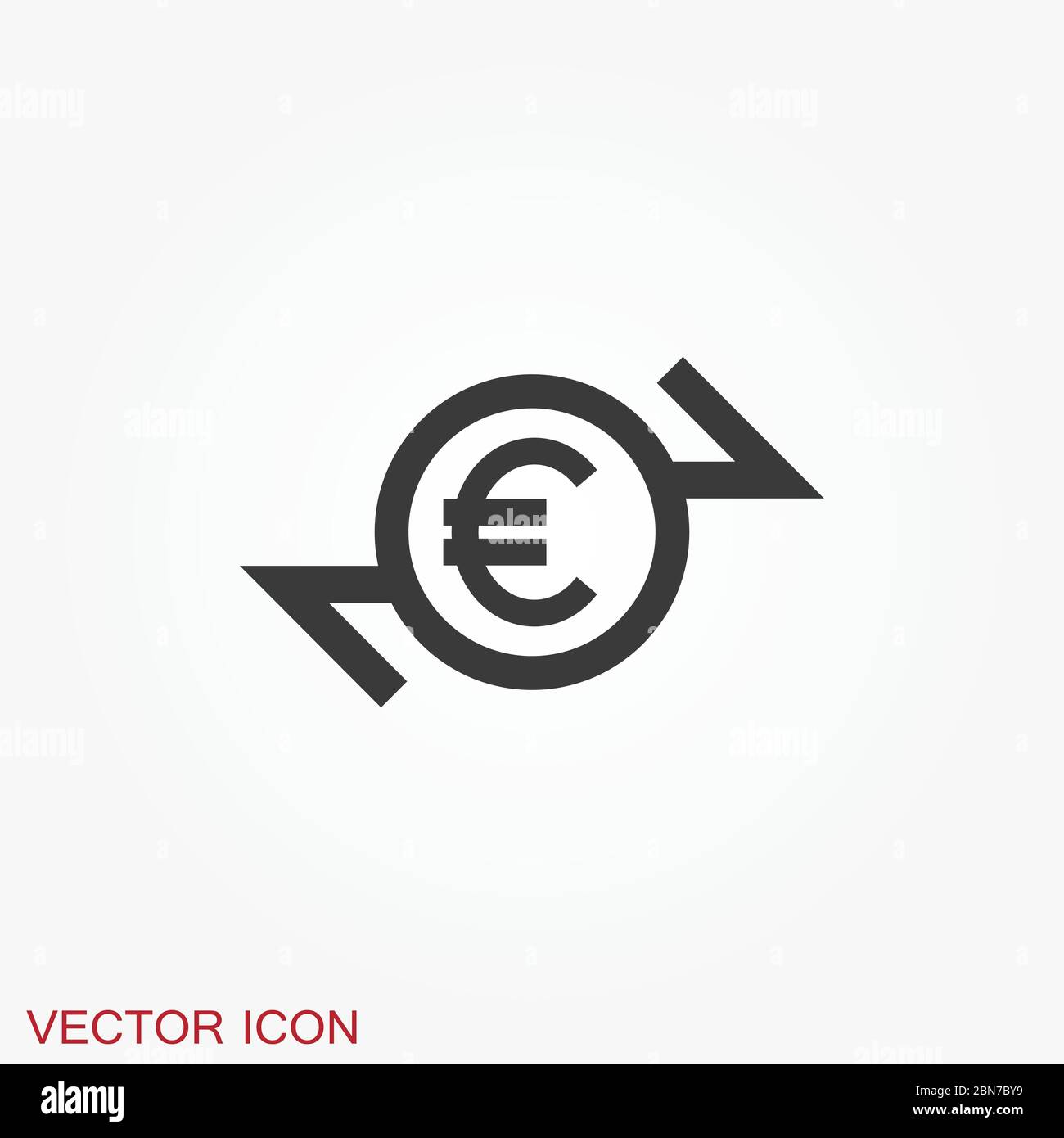 Transfer vector icon. Money symbol isolated on background. Stock Vector