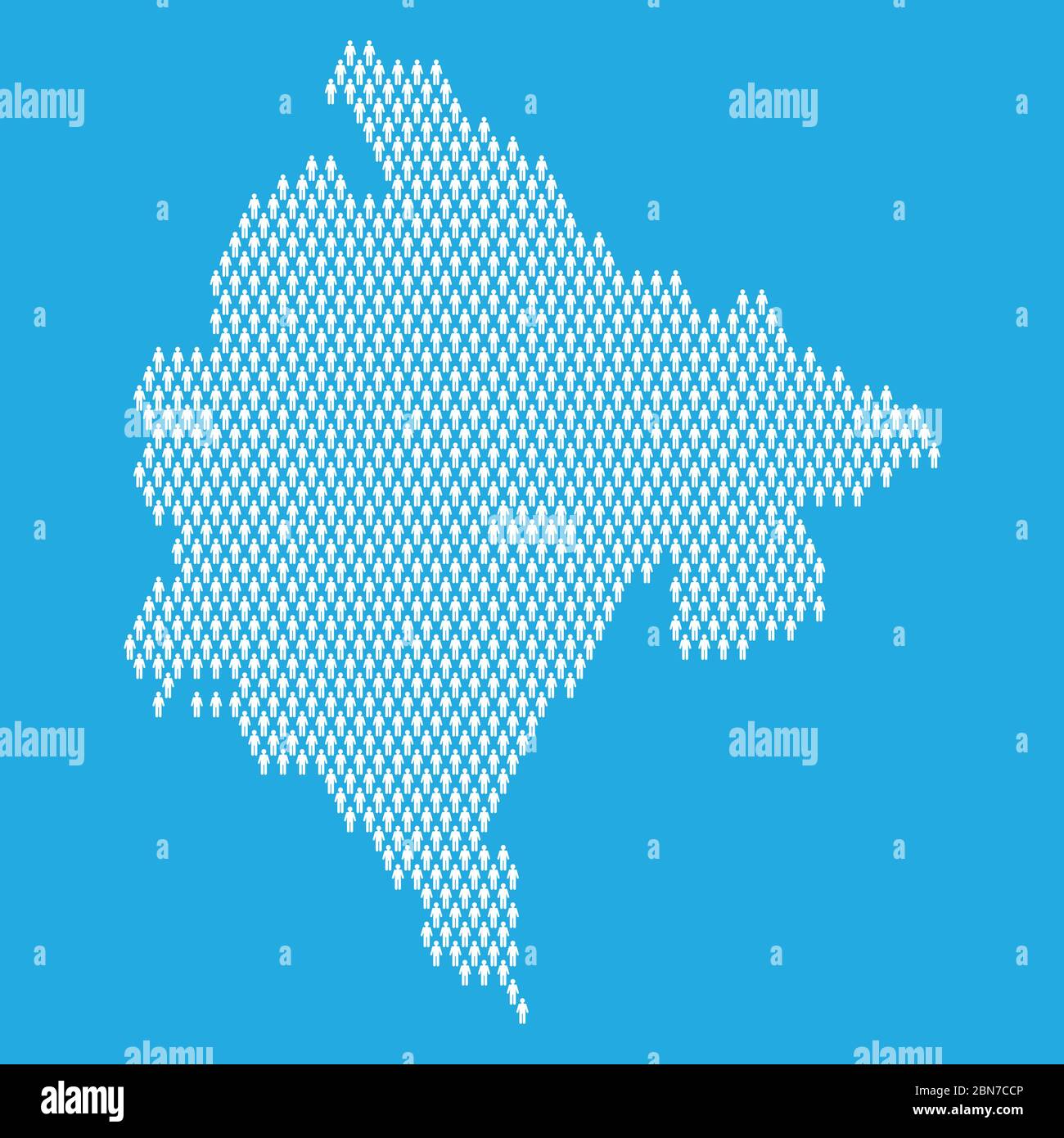 Montenegro population. Statistic map made from stick figure people