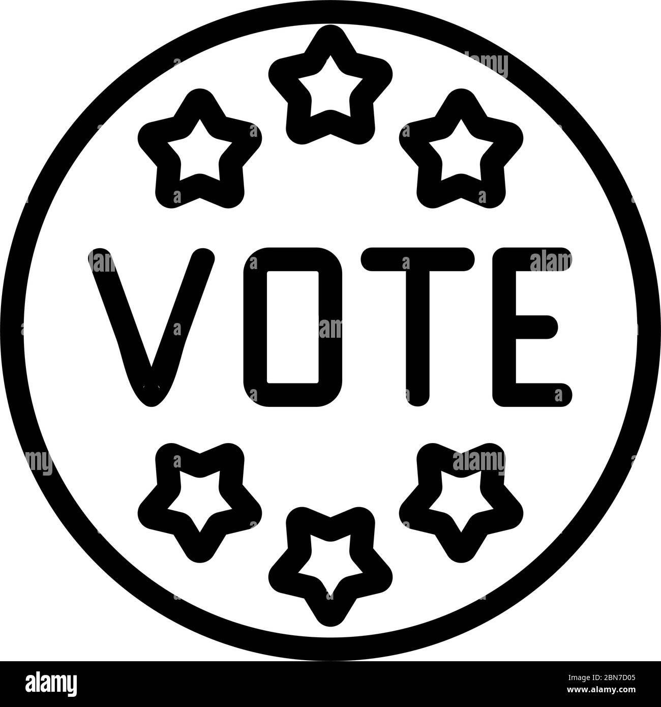 voice sign with stars icon vector outline illustration Stock Vector ...