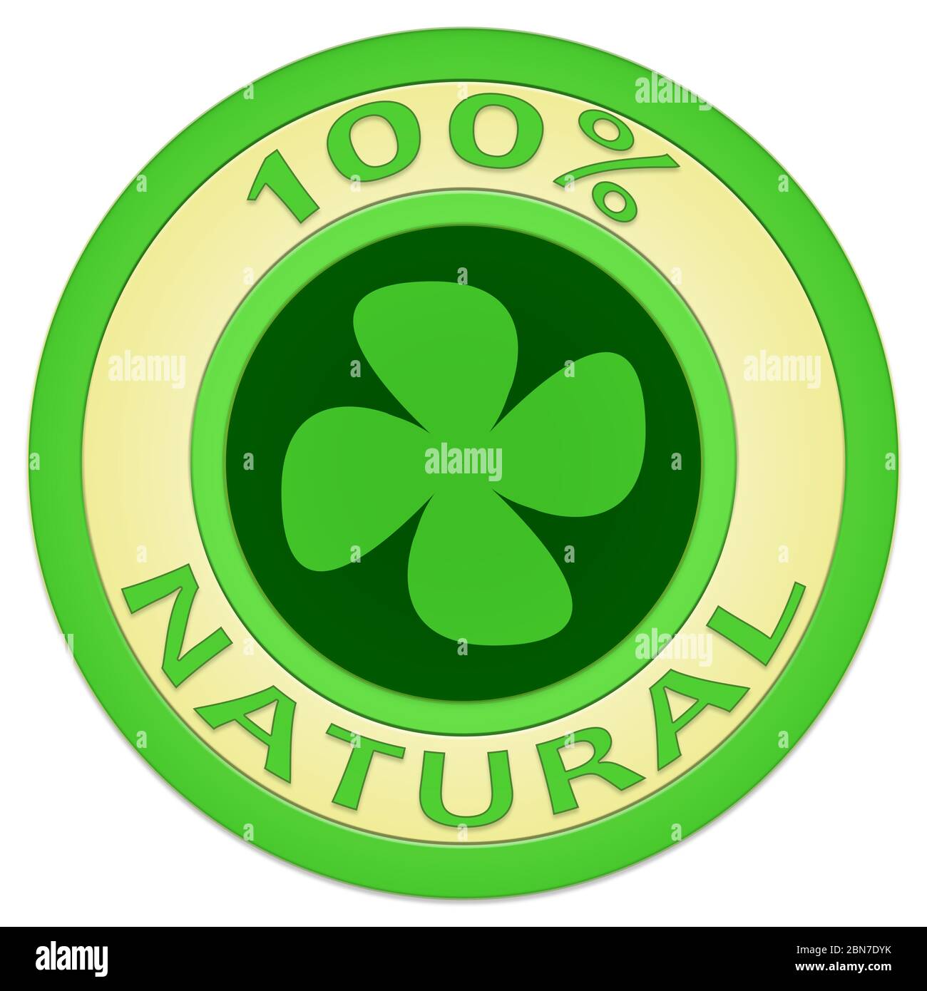 Green label 100 percent natural on a white background Stock Photo - Alamy