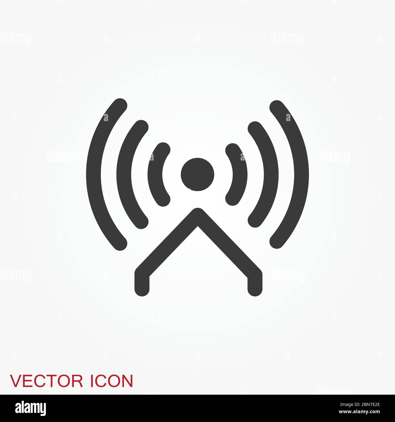 Wifi vector icon. Computer and network connections symbol isolated on background. Stock Vector