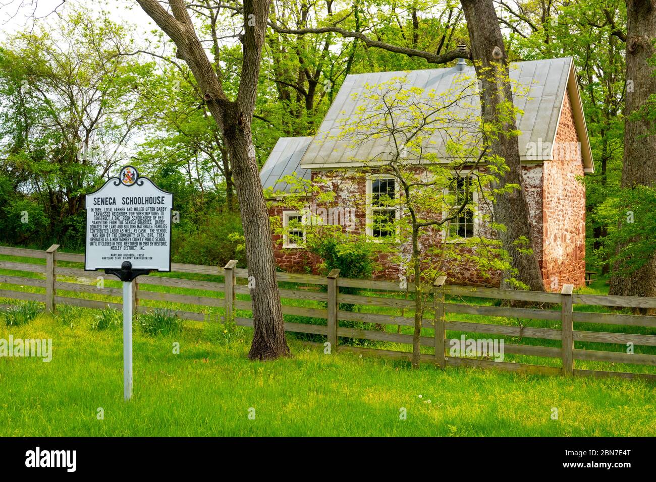 USA Maryland MD Poolesville Seneca one room schoolhouse historic 1800s Stock Photo