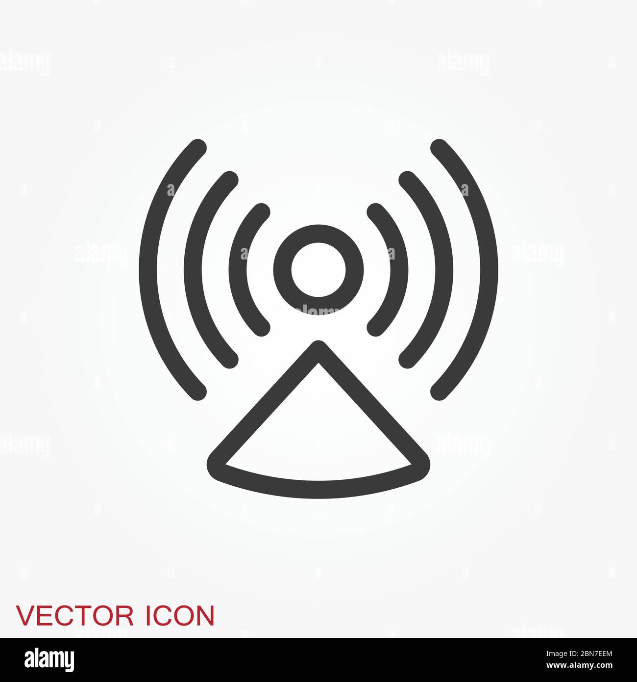 Wifi vector icon. Computer and network connections symbol isolated on background. Stock Vector