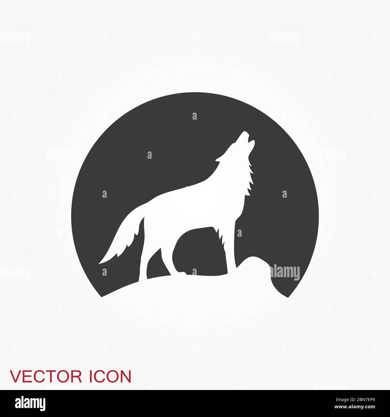 Wolf vector icon. Animal symbol isolated on background. Stock Vector