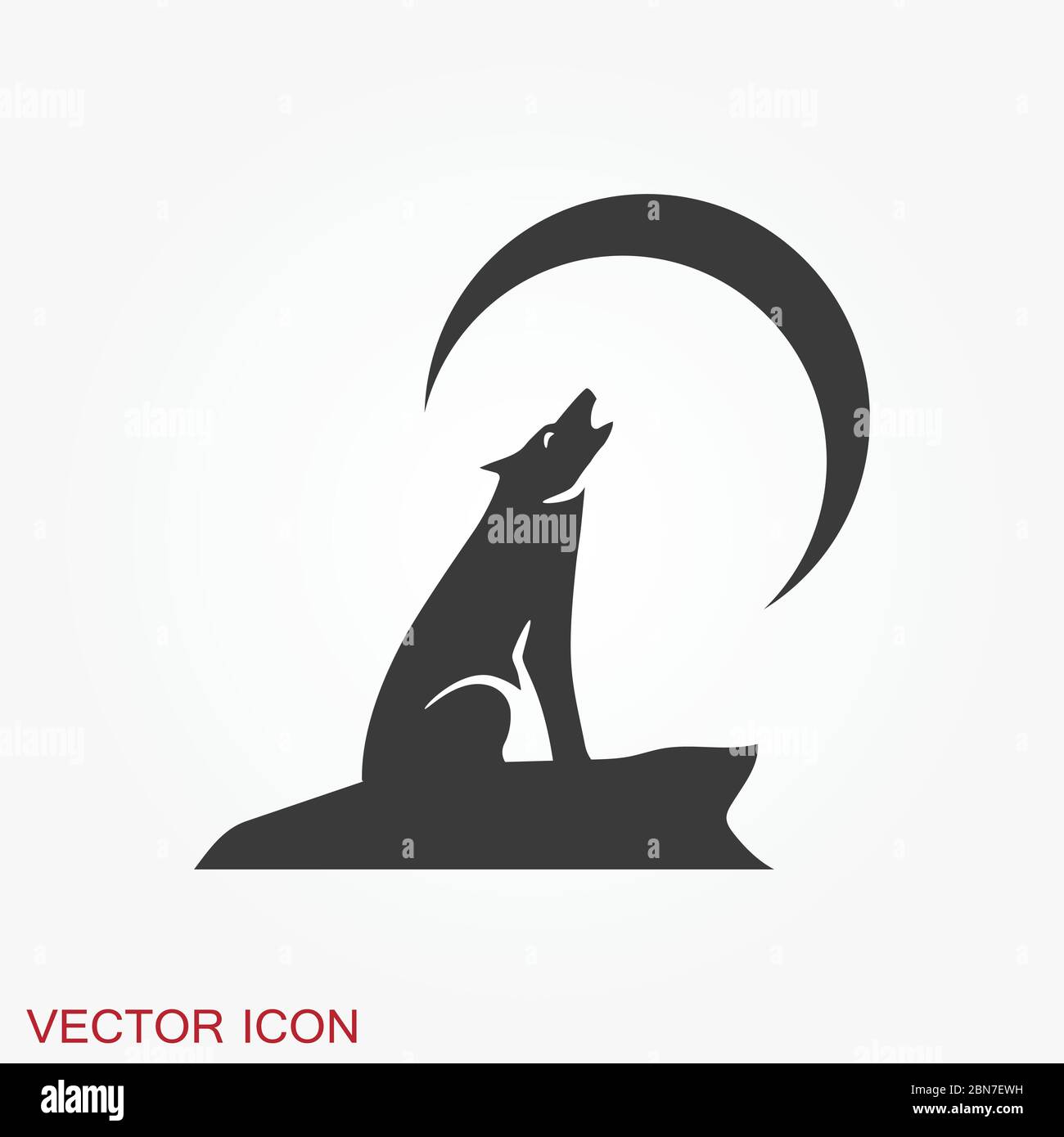 Wolf vector icon. Animal symbol isolated on background. Stock Vector