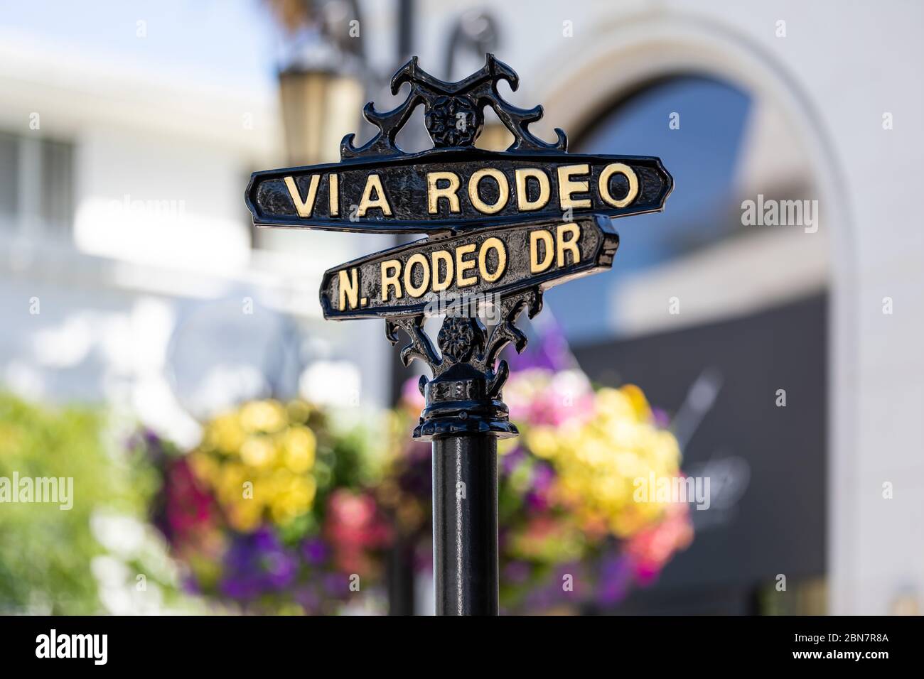 Rodeo Drive Via Rodeo Beverly Hills California Street Sign Photo Art Print  Cool Huge Large Giant Poster Art 54x36