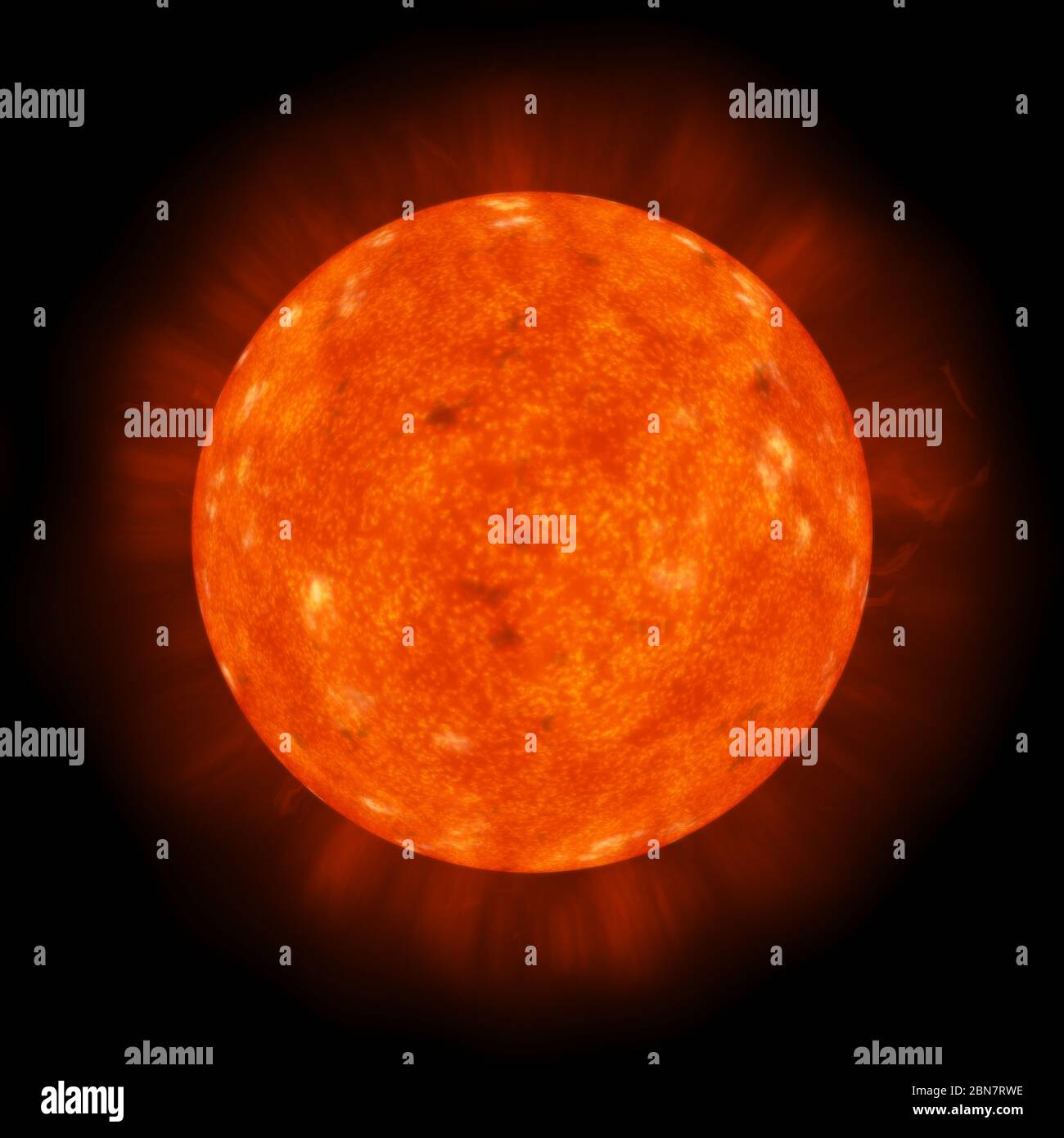 solar corona sun globe illustration Stock Photo