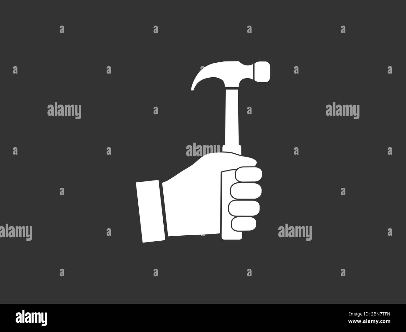 Hammer, hand, tool icon. Vector illustration, flat design Stock Vector ...