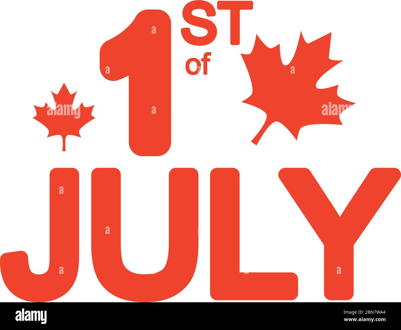 Canada day concept, 1st July lettering design with maple leaves ...