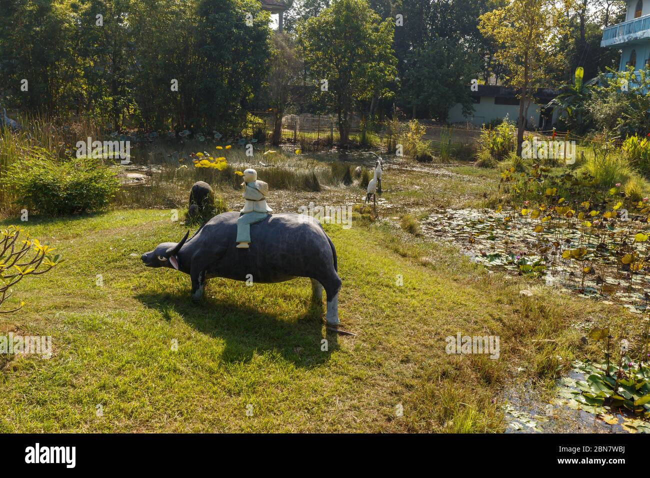 Lumbini, Nepal November 17, 2016 Sculpture in the Vietnamese temple