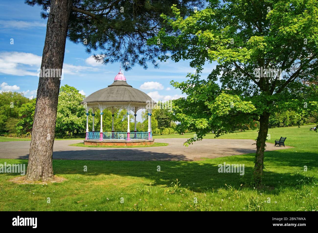UK,South Yorkshire,Barnsley,Locke Park Bandstand Stock Photo