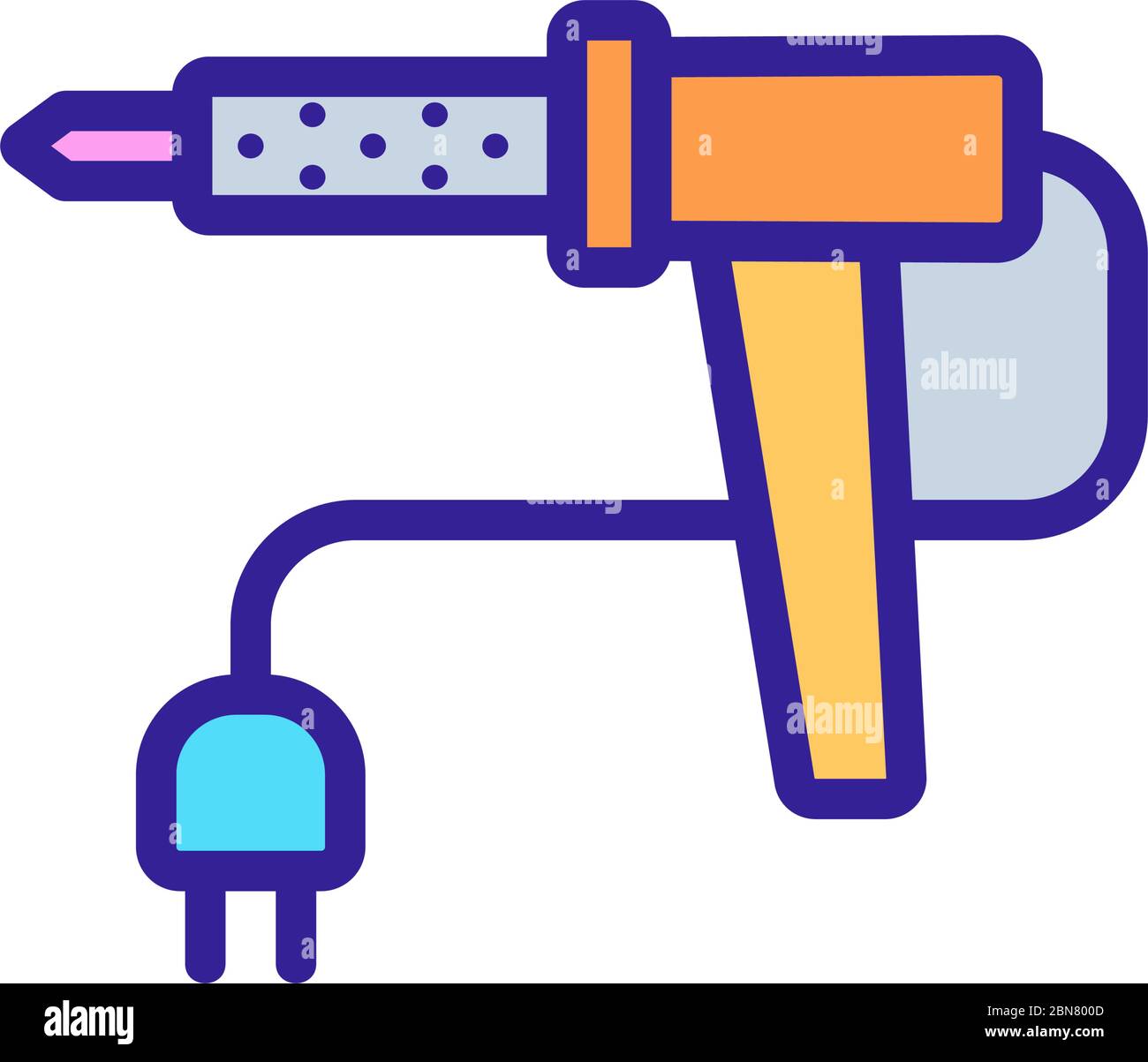 electric nichrome soldering iron icon vector outline illustration Stock