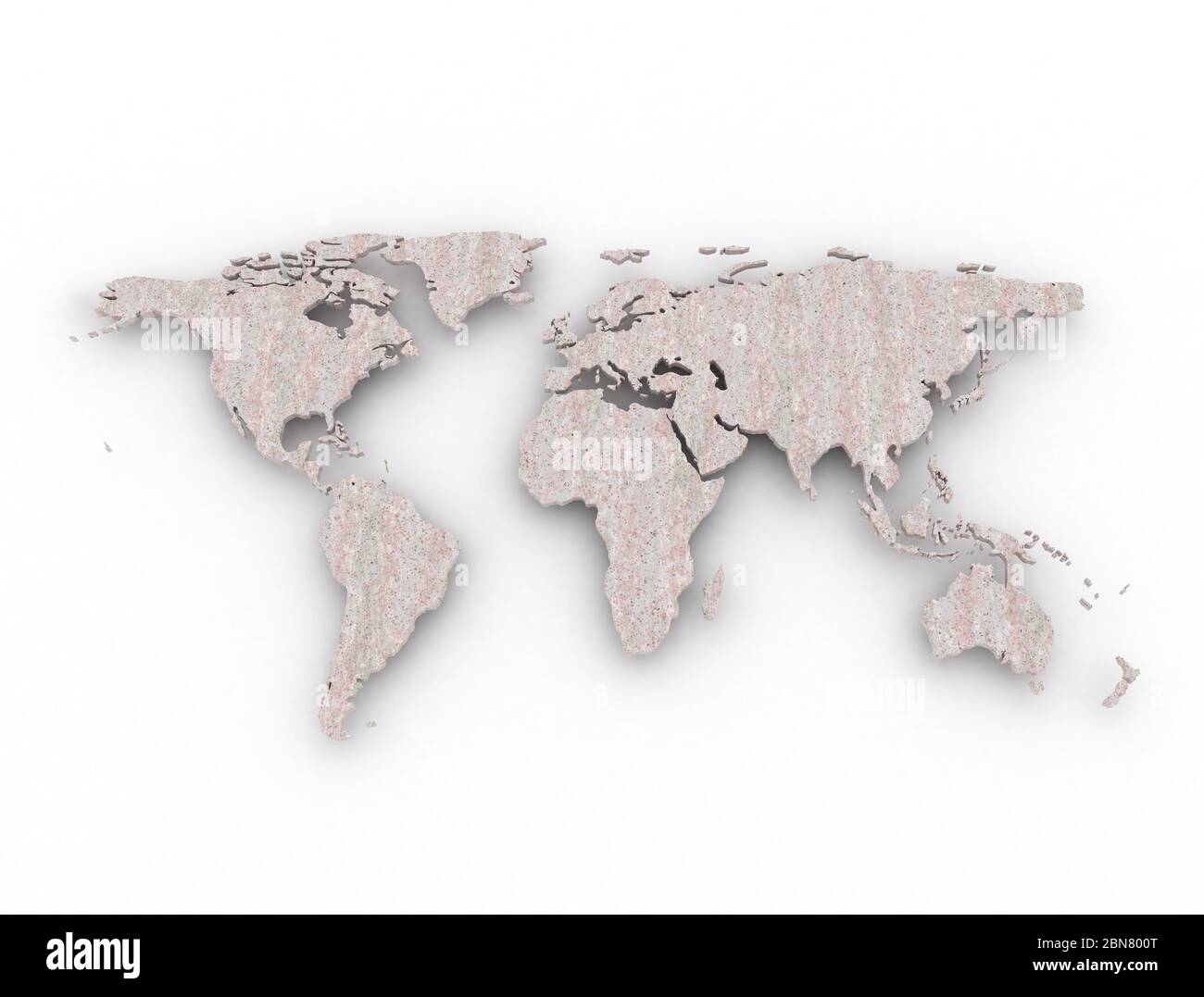 Granite world map with shadow isolated on white Stock Photo Alamy