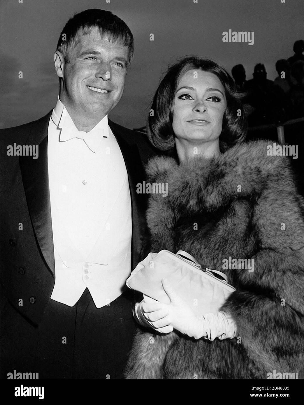 First night out for newlyweds George Poppard and Elizabeth Ashley. Stock Photo