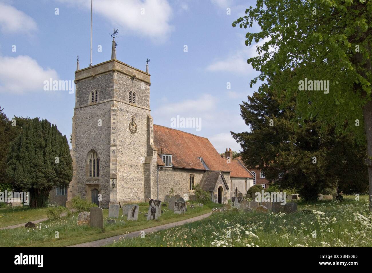 Parish Church of St Mary the Virgin in Bucklebury, Royal Berkshire. Stock Photo