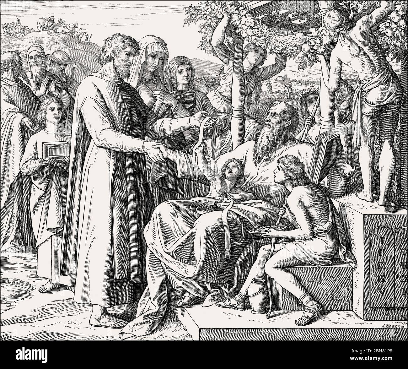 Job Restored to Prosperity, Old Testament, by Julius Schnorr von