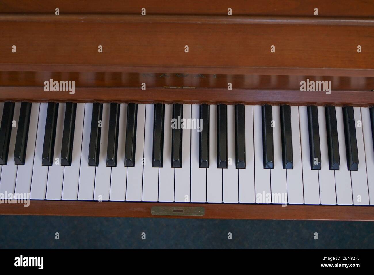 STANWELL TOPS, AUSTRALIA - Nov 10, 2019: Used Kawia Upright Piano Instrument Stock Photo