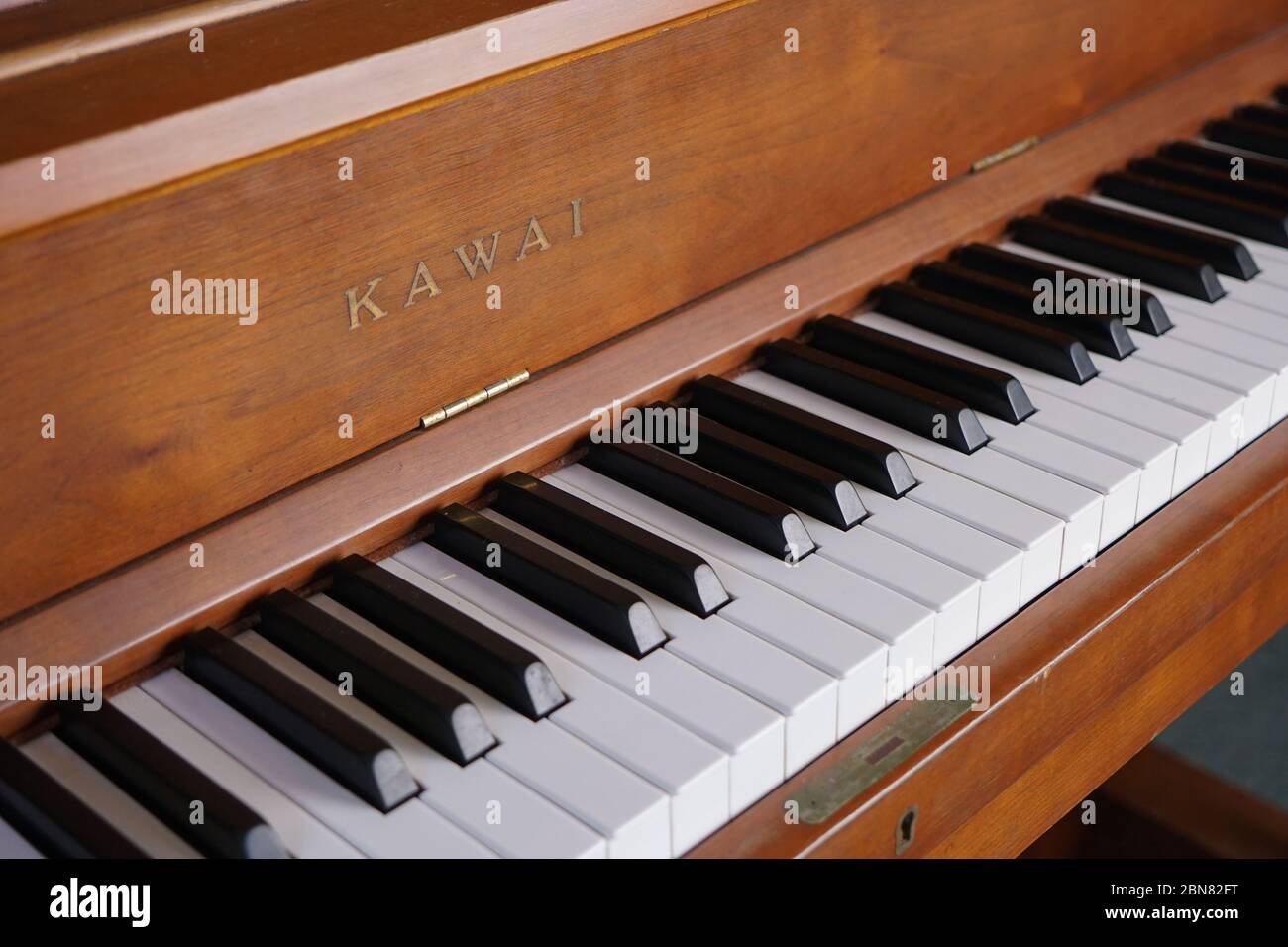 STANWELL TOPS, AUSTRALIA - Nov 10, 2019: Used Kawia Upright Pinano  Instrument Stock Photo