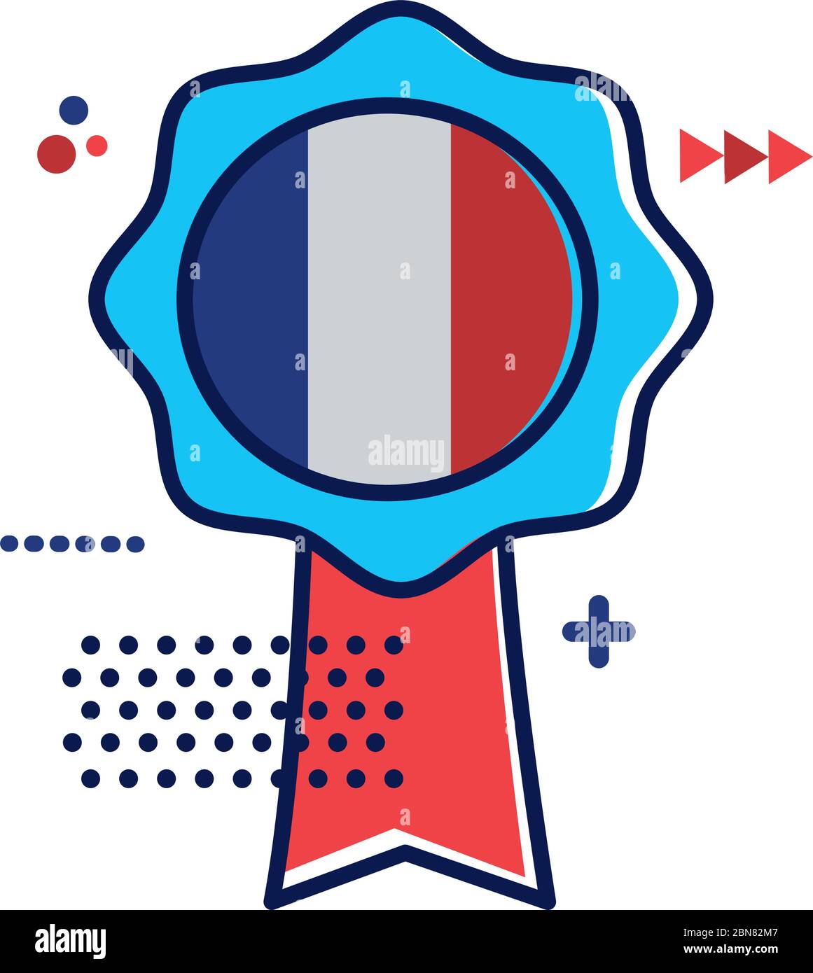 medal with france flag flat style icon Stock Vector Image & Art - Alamy