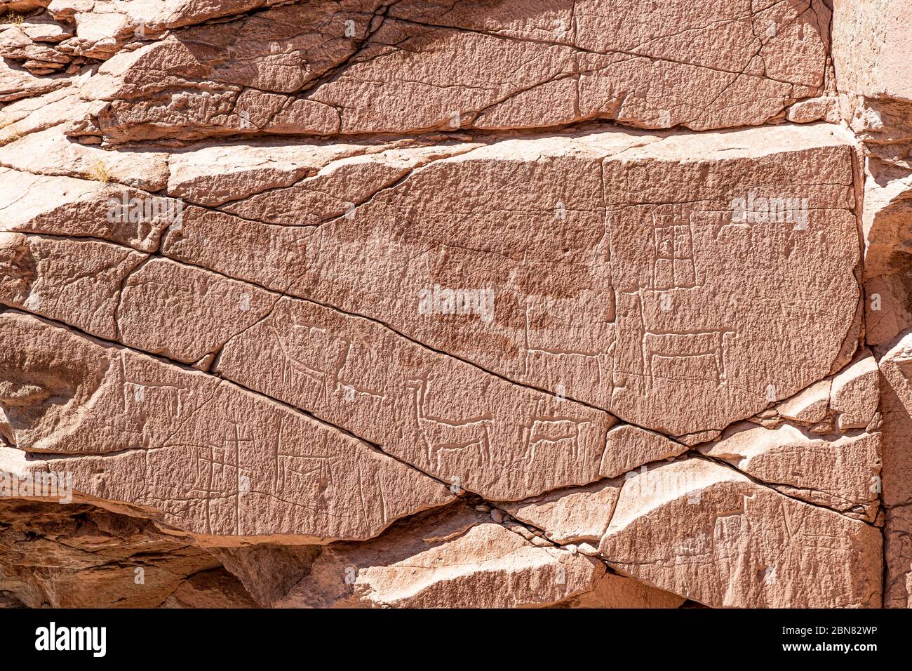 Rock drawings, near San Pedro de Atacama, Chile Stock Photo