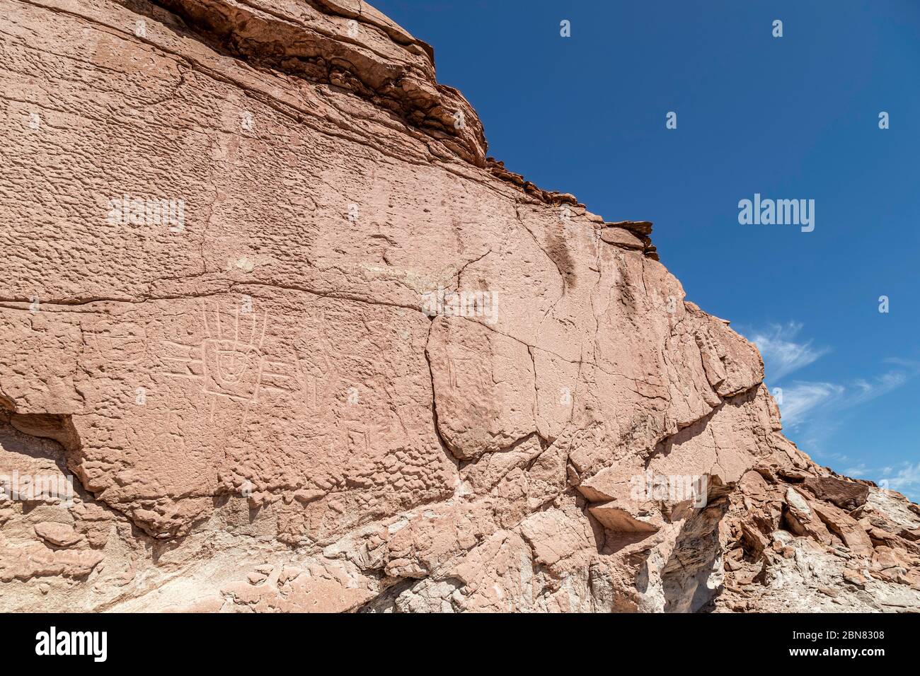 Rock drawings, near San Pedro de Atacama, Chile Stock Photo