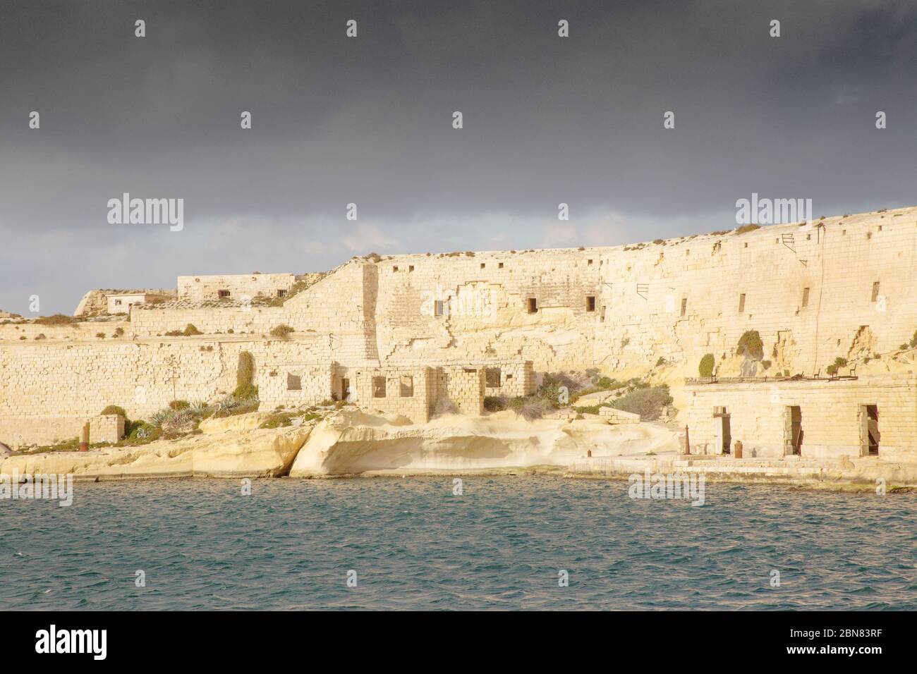 seascape of the largest fort in Malta Fort Ricasoli Stock Photo - Alamy