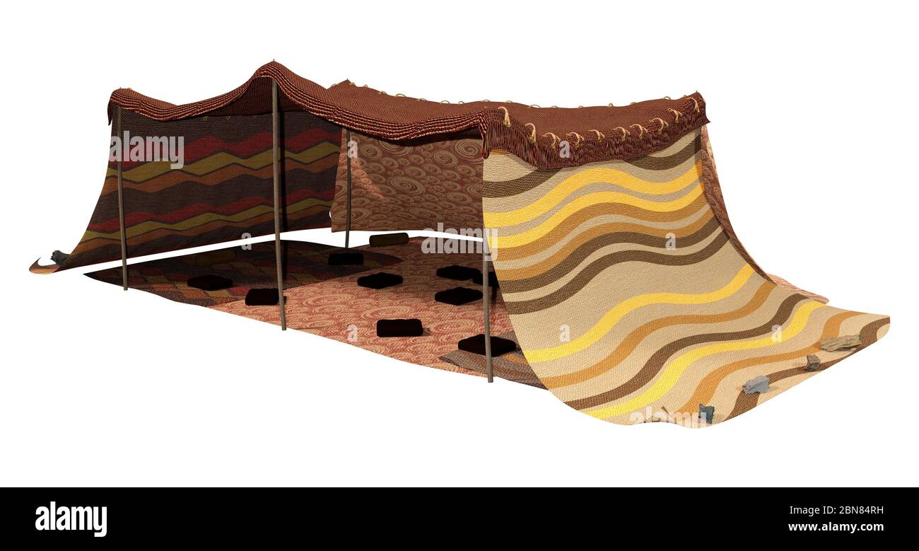 3D rendering of a nomadic tent isolated on white background Stock Photo ...
