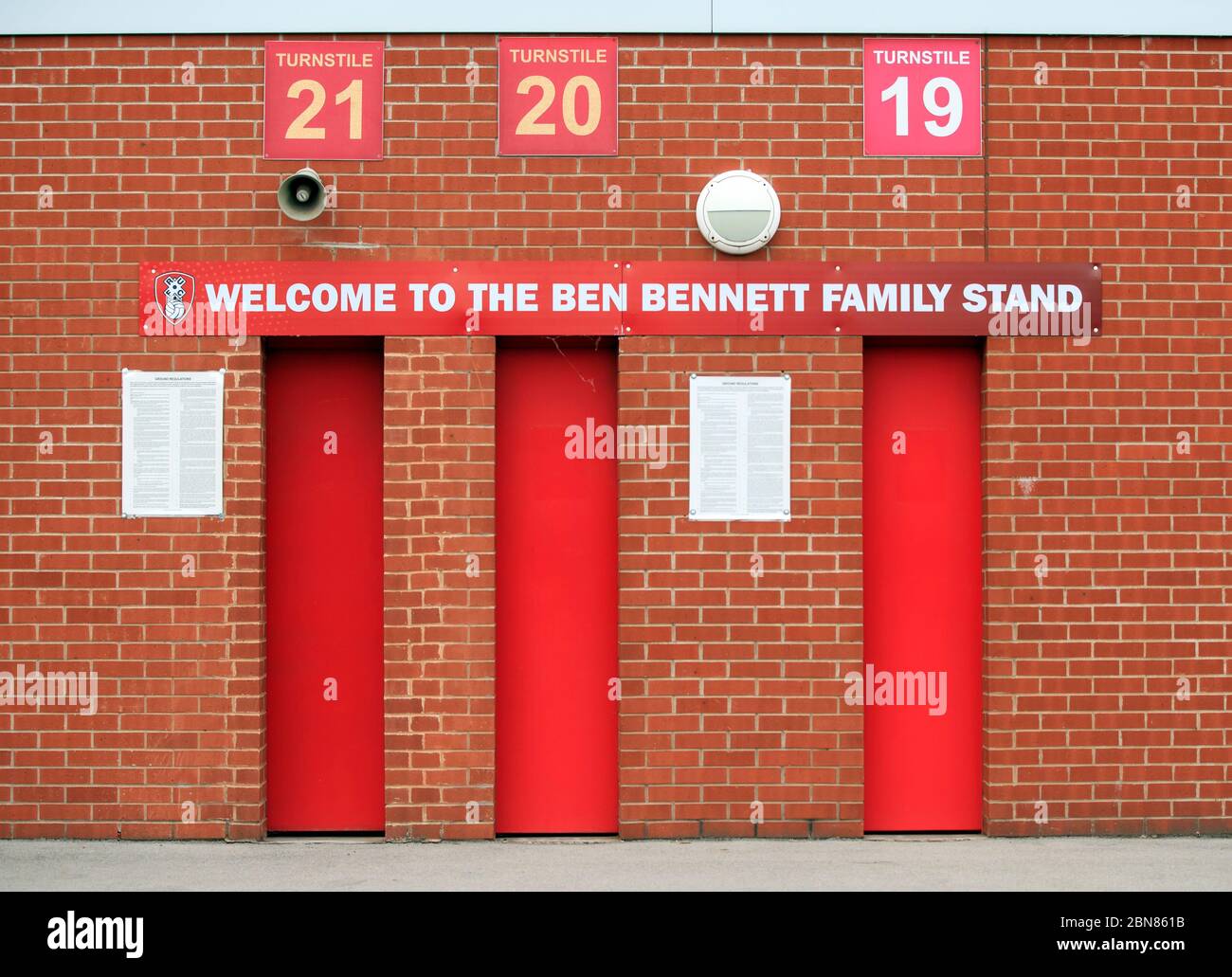 A general view of AESSEAL New York Stadium home of Rotherham United