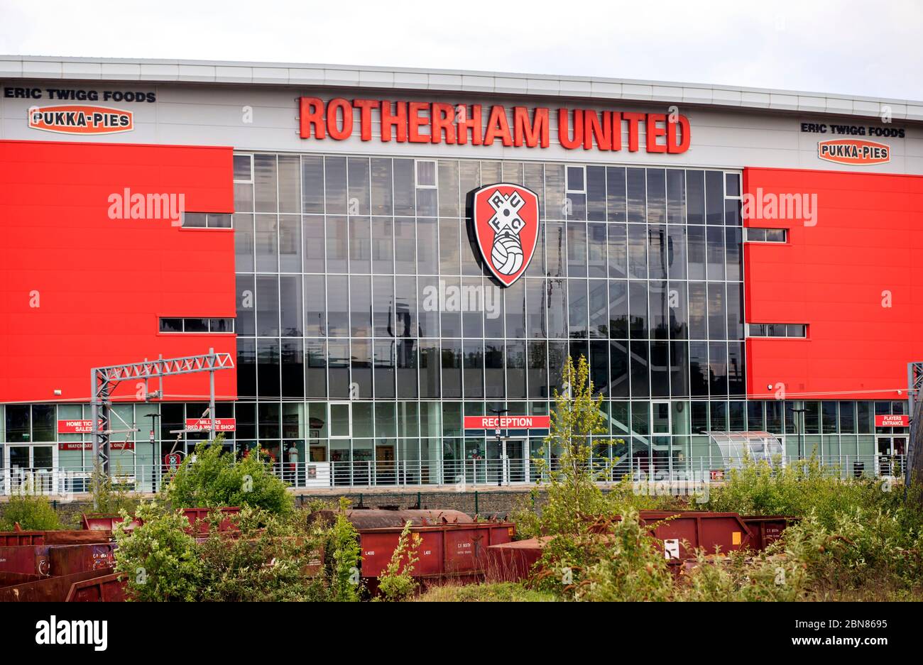 A general view of AESSEAL New York Stadium home of Rotherham United  football club who are currently in an automatic promotion position for  League One Stock Photo - Alamy