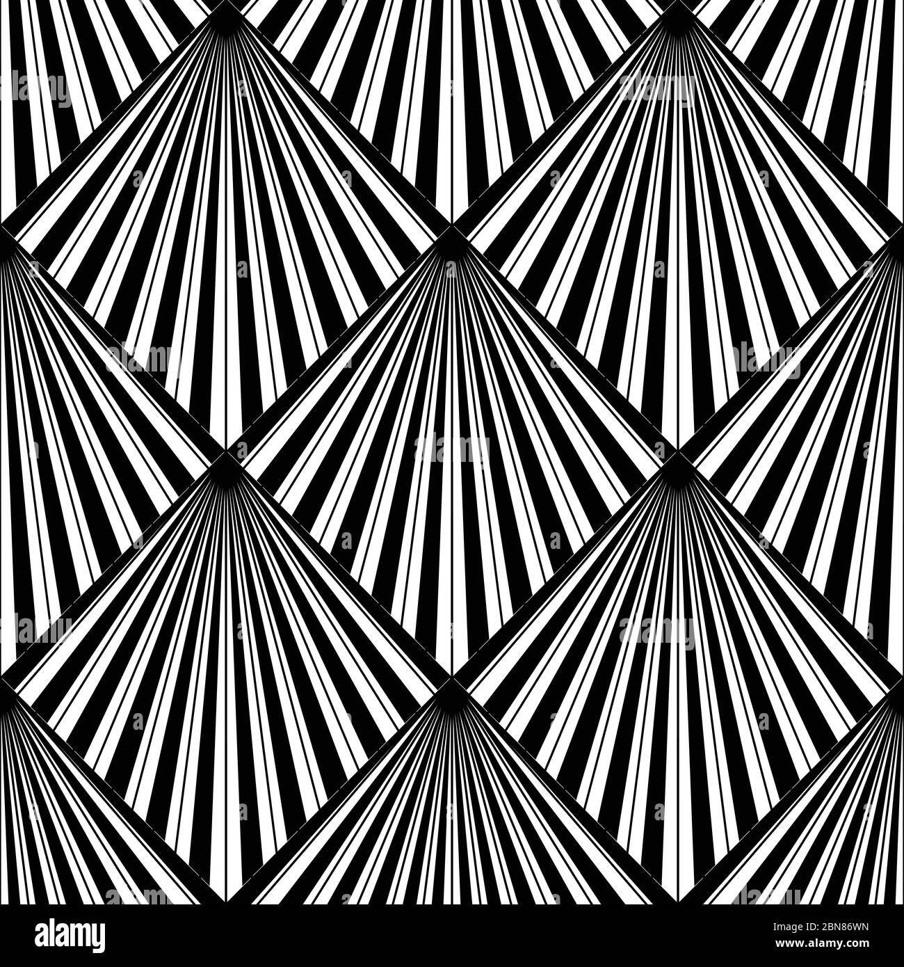 Art Deco Pattern. Vector black white background Stock Vector