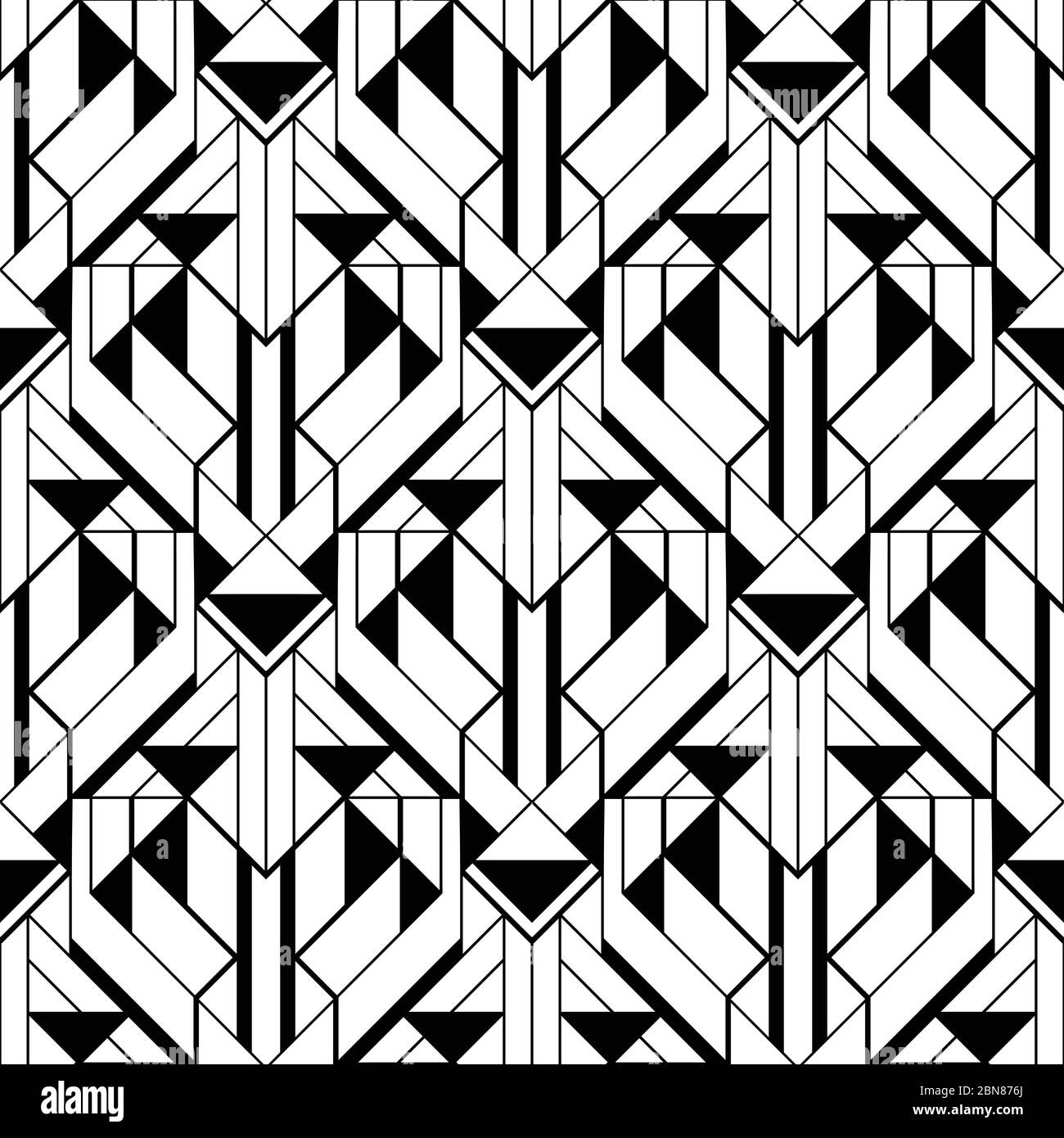 Art Deco Pattern. Vector black white background Stock Vector Image ...